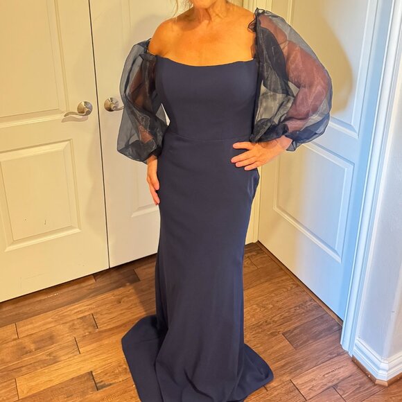 Morilee 72721 evening, mother of the bride gown. NWT Navy. Size 12. - Picture 10 of 10